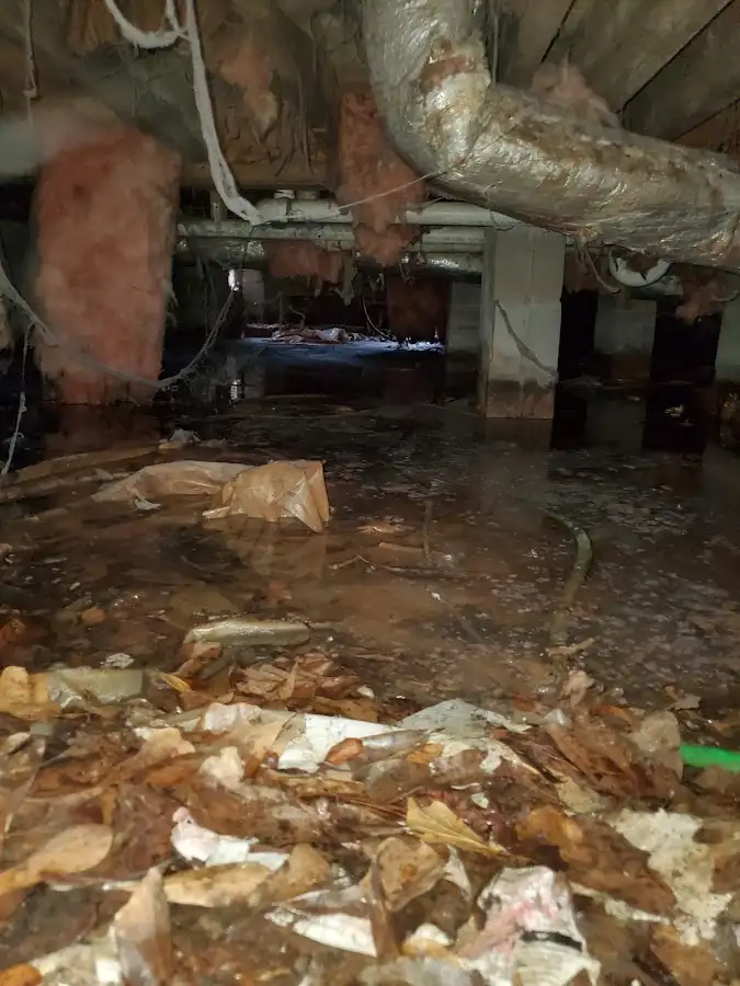 Crawl space flood assessment for Commercial Water Damage Restoration in Parker